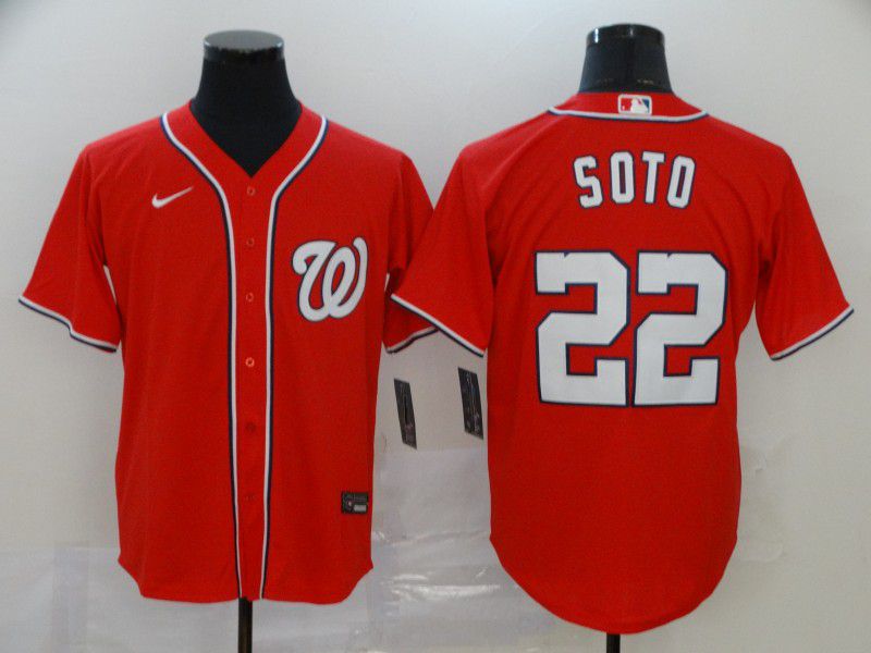 Men Washington Nationals #22 Soto Red Nike Game MLB Jerseys->washington nationals->MLB Jersey